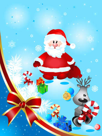 Santa Claus with deer  のイラスト素材