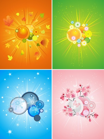  four season setのイラスト素材