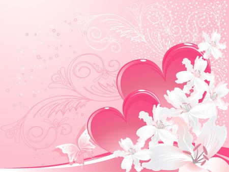 Lily white and valentine,s dayのイラスト素材