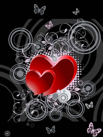 Black and red valentine,s day のイラスト素材