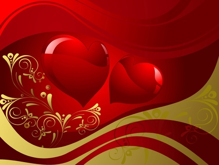 Abstract red shapes of hearts, background dark redのイラスト素材