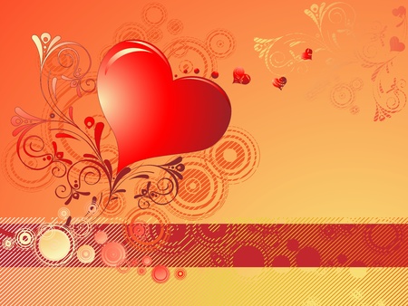 Abstract valentine, background orangeのイラスト素材