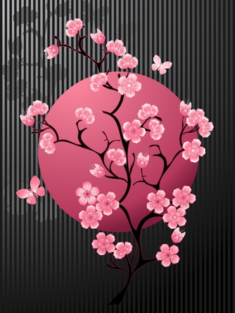 Blossoming Cherry Treeのイラスト素材