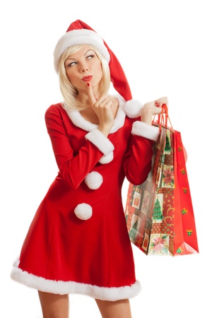 Christmas beauty Santa Claus  Shopping の写真素材