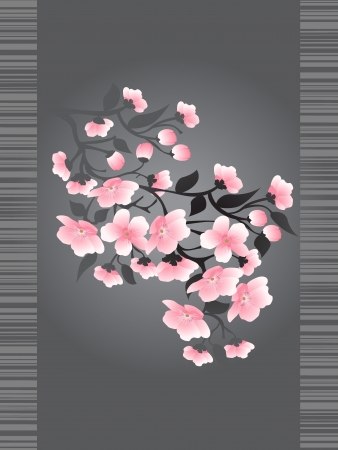 Sakura blossoms on a dark backgroundのイラスト素材