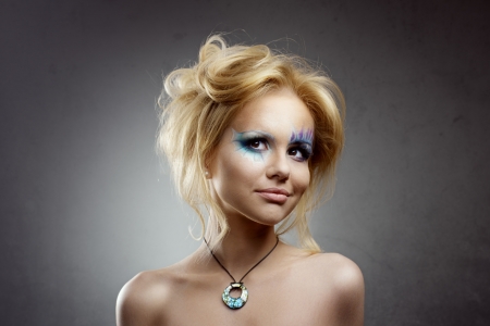 teen girl make-up mermaid beautifulの写真素材