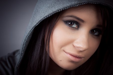 Hip hop rap girl portait for your designの写真素材