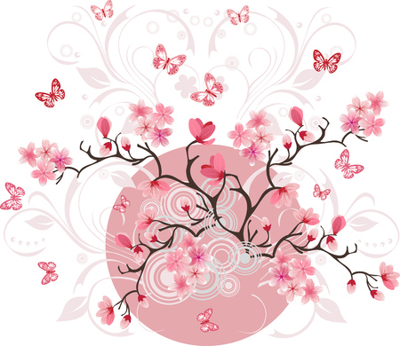 Cherry blossom backgroundのイラスト素材