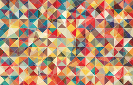 Flat retro color geometric triangle backgroundのイラスト素材