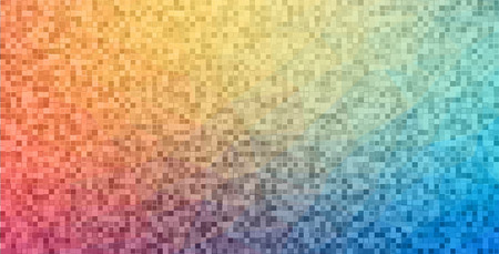 Flat horizontal banner with square shapes