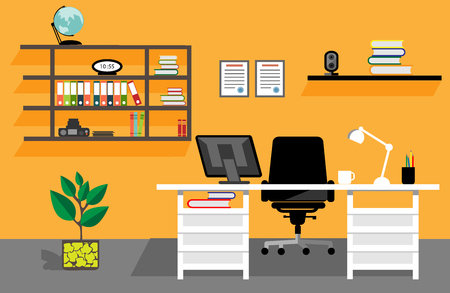 Creative office desktop workspace. Flat design for youのイラスト素材