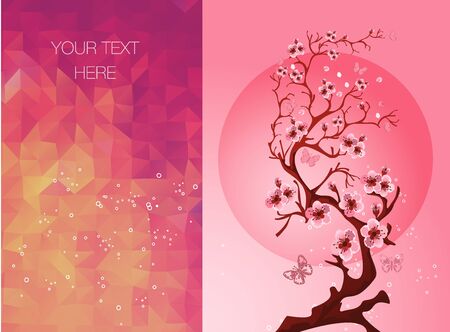 invitation cards with a blossom sakuraのイラスト素材