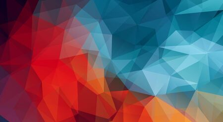 Multicolor Horizontal polygonal banner. Vector Background of geometric shapesのイラスト素材