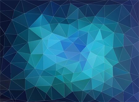 Horizontal blue polygonal banner.のイラスト素材