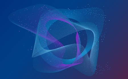 Futuristic pattern. Technology dots wave background. Digital abstract. Particles gridのイラスト素材