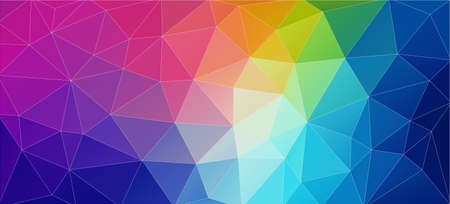 rainbow triangles background. horizontal wallpaper.のイラスト素材