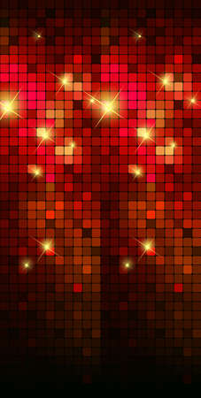 Red mosaic effect background. squares in red with highlightsのイラスト素材