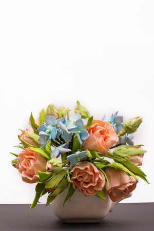 Small bouquet of flowers on dark and white backgroundの写真素材