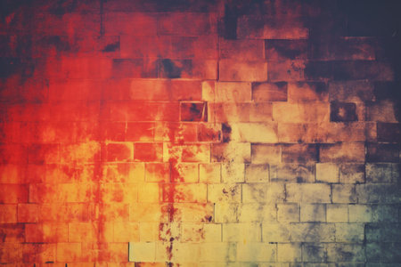 Colorful brick wall texture background. Old grunge vintage style.の素材