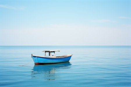 fishing boat on the sea in the blue sky background, Thailandの素材