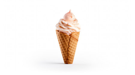 Ice cream cone isolated on white background. 3d illustration.の素材