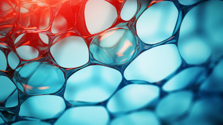 Abstract 3d rendering of chaotic structure. Bokeh background.の素材
