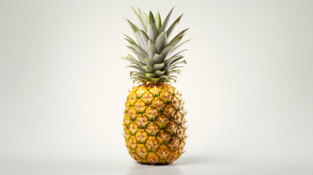 Pineapple isolated on white background. 3d render illustration.の素材