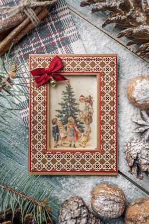 Russia. Krasnodar region. Krasnodar city. October 7, 2019. Photo studio on Proletarskaya street, 37. New Year's cards.の写真素材