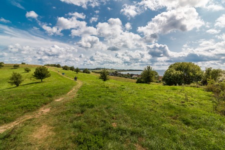 Hiking in Klein Zicker on Ruegenの写真素材