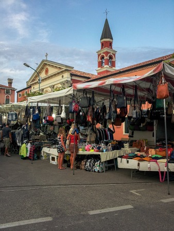 Handbags at the market in Cavallino, Italyのeditorial素材