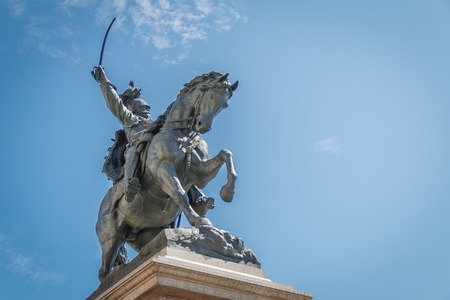 Memorial equestrian statue of King Vittorio Emanuele II in Venice, Italyの写真素材