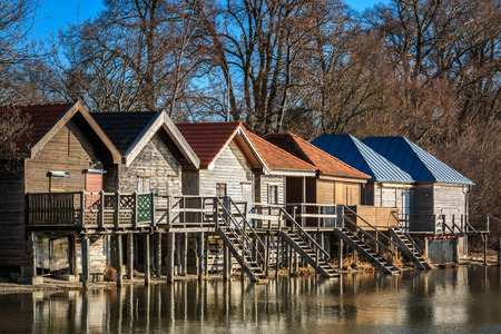 Lake house in Stegen am Ammersee in Bavaria, Germanyの写真素材