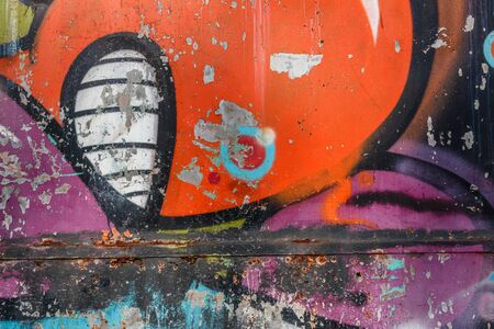 Graffiti on the wall backgroundの写真素材