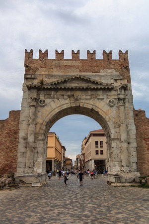 The Arch of Augustus in Rimini, Italyのeditorial素材