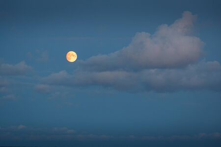 Moon at dawn on the Baltic Sea