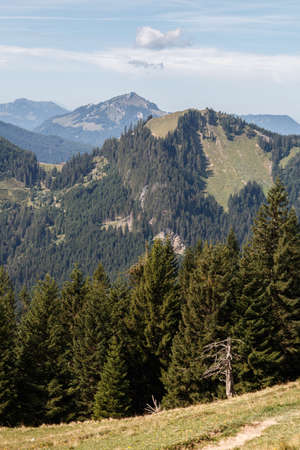 View from the Alpspitz in Nesselwang to the GrÃ¼nten, the guardian of the allgÃ¤uの写真素材