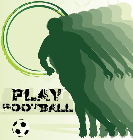 Football poster with soccer player silhouetteのイラスト素材