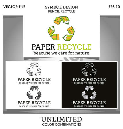 Papers of recycle symbolのイラスト素材
