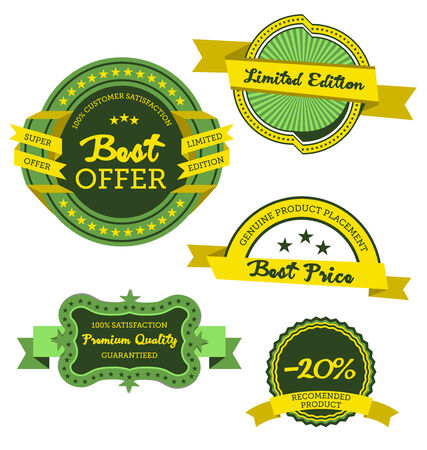 Collection Of Premium Quality And Best Offer Labels Vector Designのイラスト素材