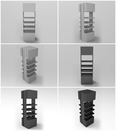 Promotional Store Shelf Stand 3D Renderの写真素材