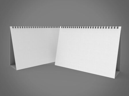 Desktop Calendar 3D Render is a professional 3D render created with a 3D model of a 210 x 145 mm spiral desktop calendar.の写真素材