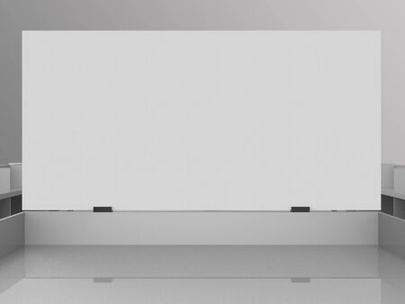 Store Crowner 3D Render is a professional 3D render on a studio background, created with a 3D model of a 100 x 50 cm shop branding crowner.の写真素材