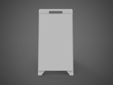 Portable A Poster Stand 3D Rendering is a professional Portable A Poster Stand Render on a studio background, created with a 3D model of a 500 x 960 mm stand, with branding surface of 480 x 815 mm.の写真素材