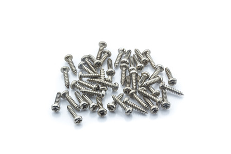 Stainless Self-Tapping Screw on white backgroundの写真素材