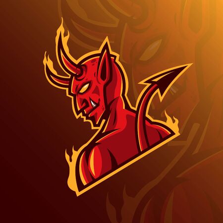 mascot icon design red devils character conceptのイラスト素材
