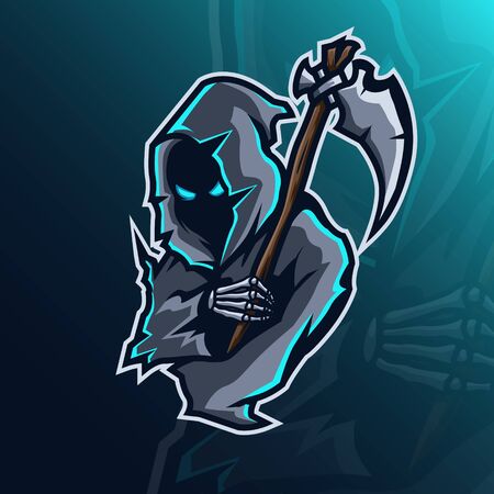 mascot icon design grim reaper conceptのイラスト素材