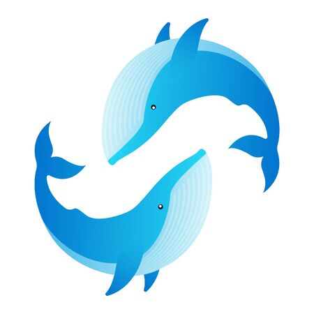 flat illustration of sea creature whaleのイラスト素材