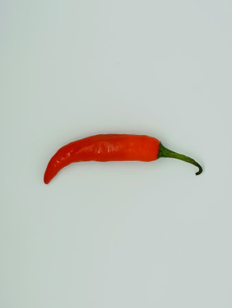 Red hot chili pepper isolated on white background, clipping path included.の写真素材