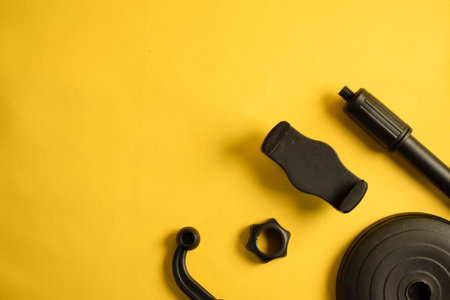 top view parts of stand phone or mini tripod