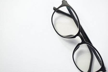 Black frame eyeglasses unisex isolated on white background